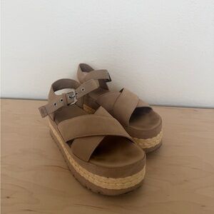 UGG Tan Platform Sandals